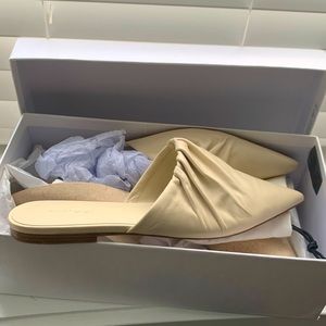 Vince cream colored leather mules